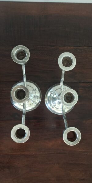 C.   ZURITA MEXICAN SILVER CANDELABRA PAIR