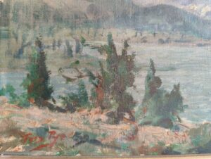 A pair of oil paintings of the White mountains in New Hampshire by Fred Pye (AMERICAN, 1882-1964) .