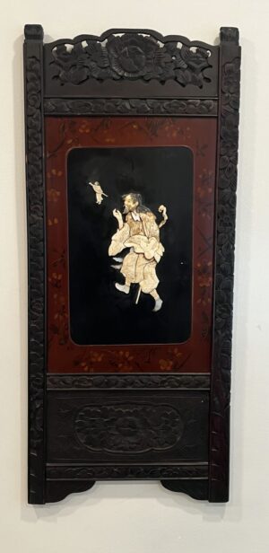 Antique Japanese Shibayama Wall Panel