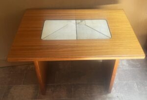 Scandinavian Modern Teak Rectangular Side End Table Tile Insert by Gangso Mobler