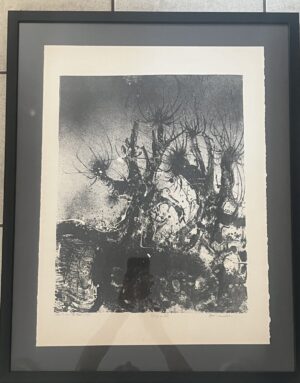 Numbered stone lithograph from the Bear by William Faulkner as illustrated by Boyd Saunders, framed