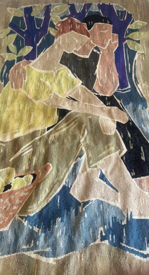 Modernist Figural Fiber Art Panel