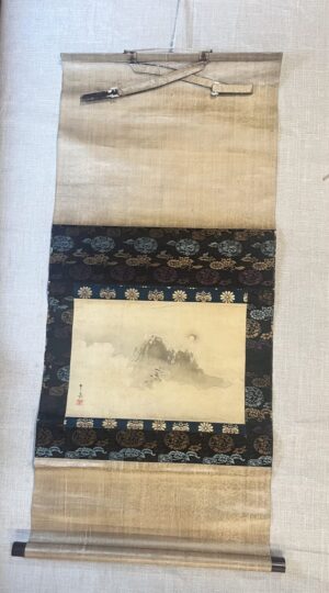 A ink painting after Ogata Korin mounted as a scroll