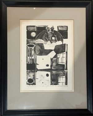 Ted Faiers Woodcut Print Dated 1966