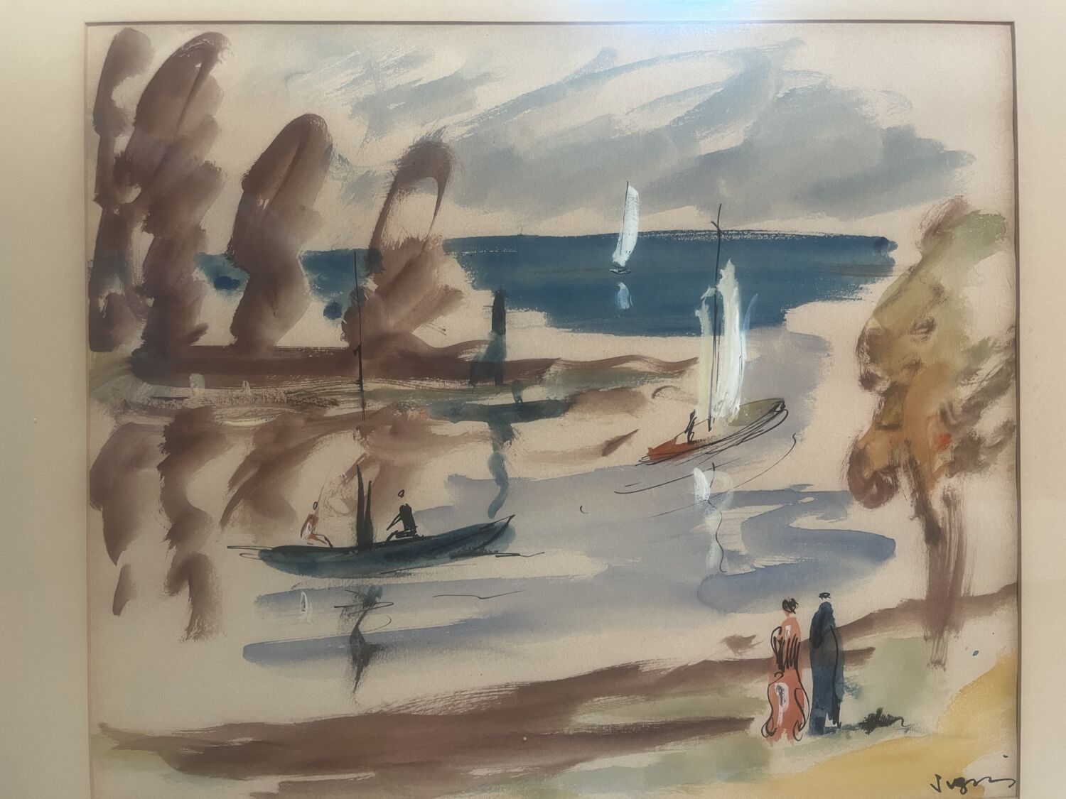 An original Mid-Century Modern work on paper by the celebrated École de Nice expressionist Sylvain Vigny - Image 2