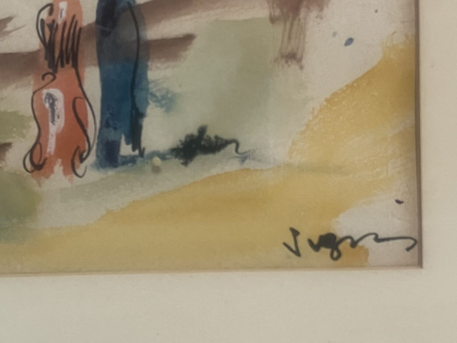 An original Mid-Century Modern work on paper by the celebrated École de Nice expressionist Sylvain Vigny - Image 3
