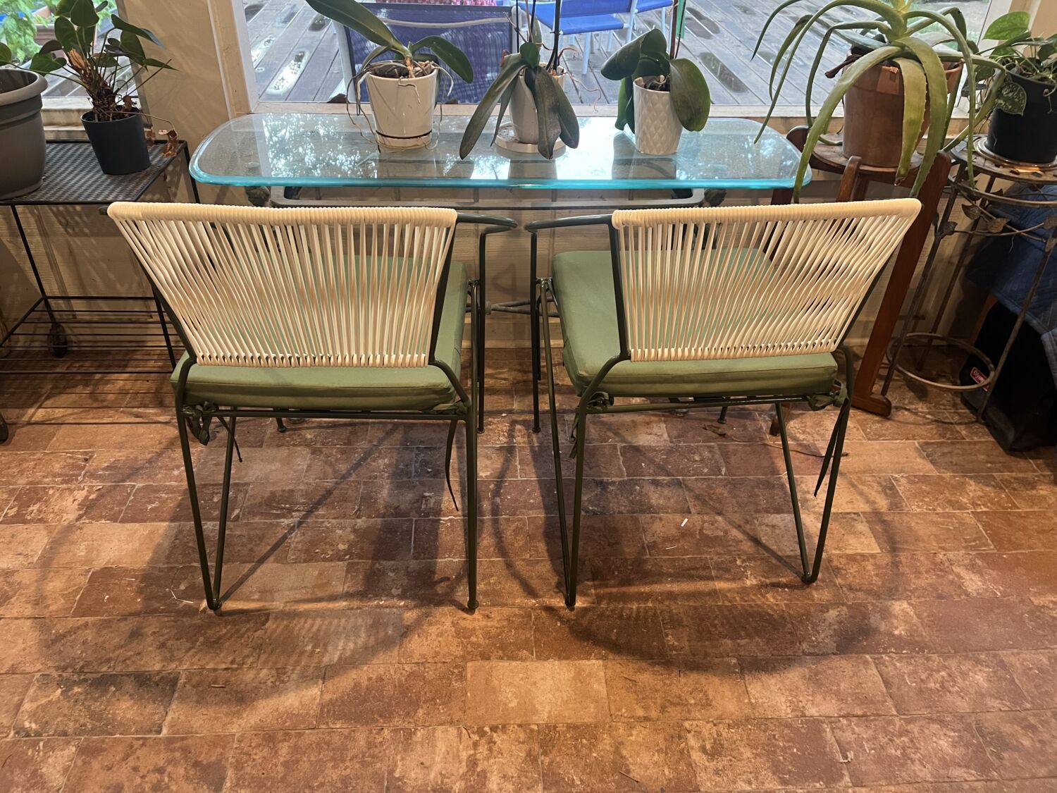 Mid-Century Modern Wrought Iron Patio Chairs (Set of 2) - Image 3