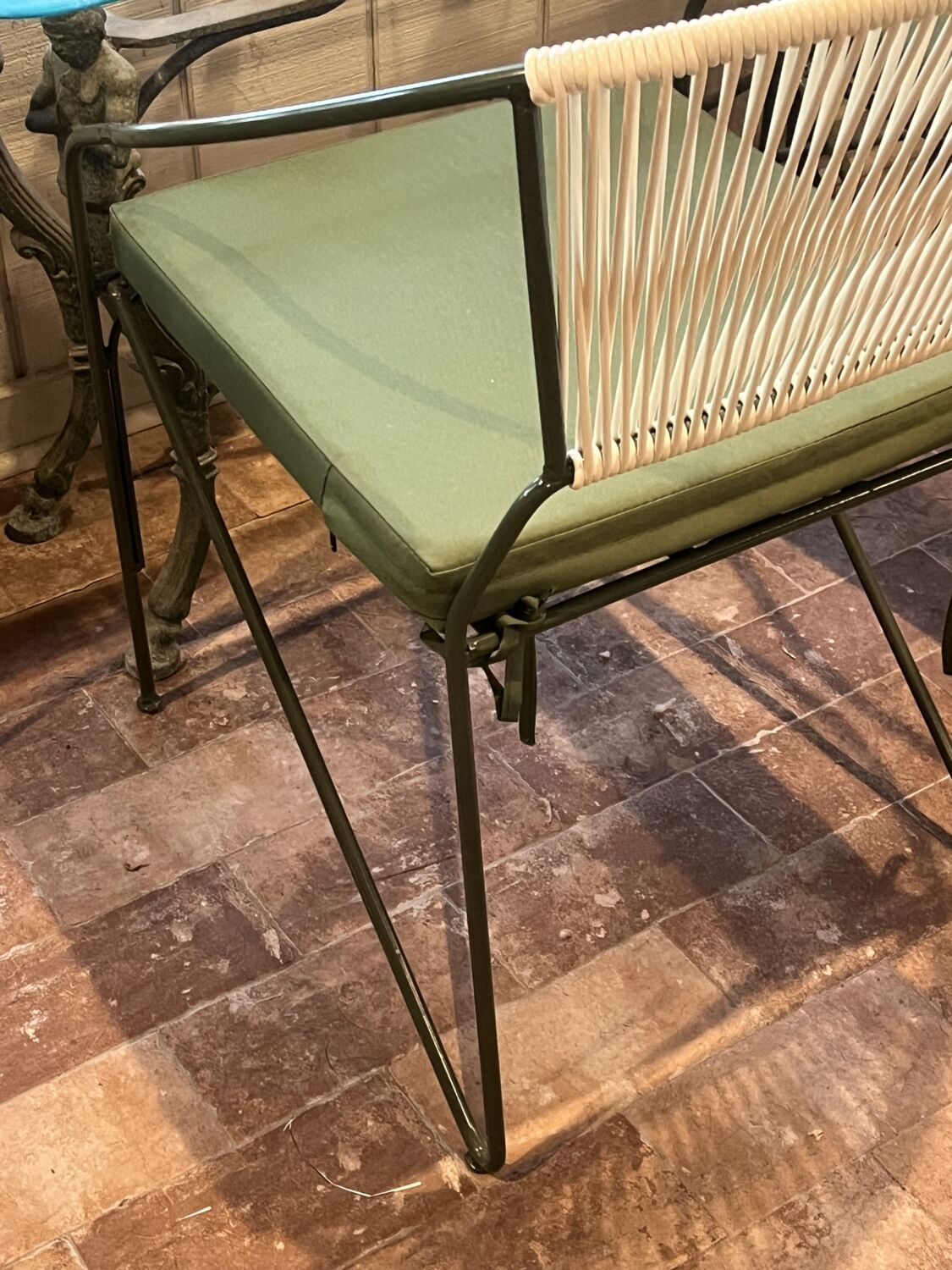 Mid-Century Modern Wrought Iron Patio Chairs (Set of 2) - Image 4